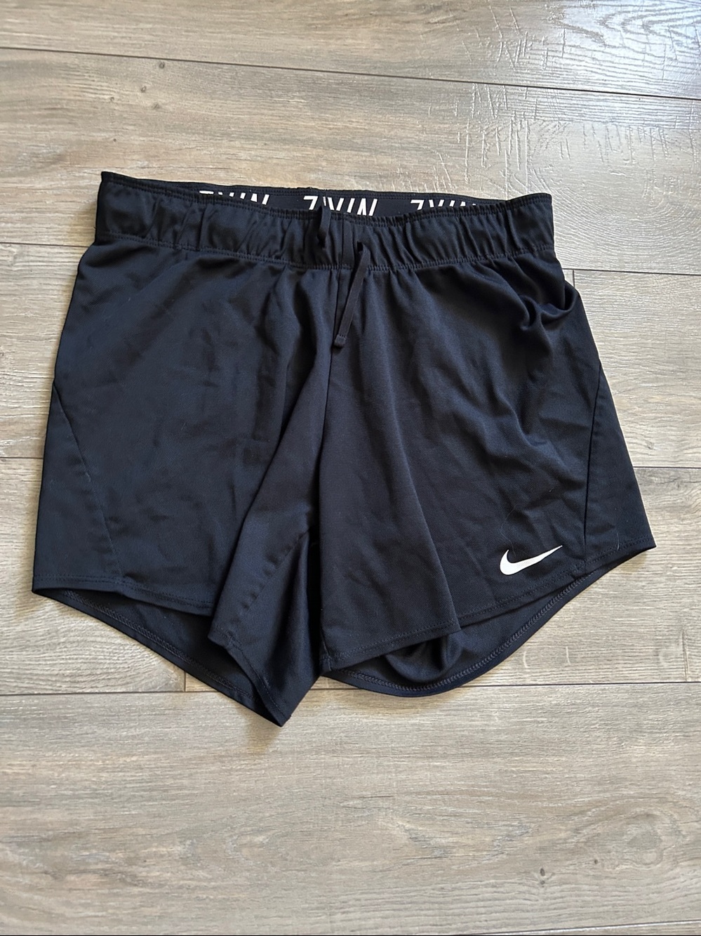 Nike Women's Black Athletic Shorts with Swoosh in EUC - Picture 4 of 14